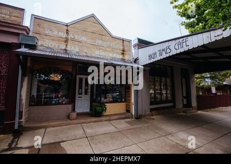 Das historische Stadtzentrum von yackandandah Stockfoto