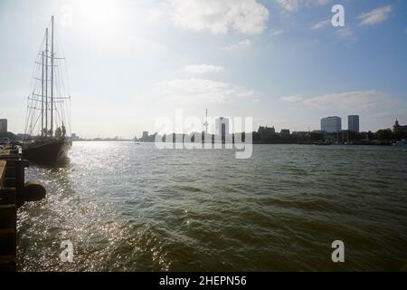 Atemberaubender Blick auf die Skyline von Rotterdam Stockfoto