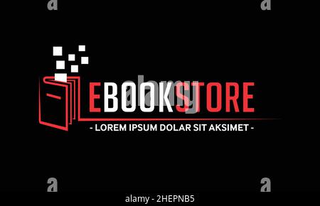 E-Book Store-Logo. Vektor-Emblem des Buchladen. E-Books Vektor und Illustration. Stock Vektor