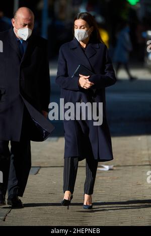 Madrid, Spanien: Am 12. Januar 2022 nimmt Königin Letizia von Spanien an einem Treffen mit dem Vorstand der FEDER-Zentrale am 12. Januar 2022 in Madrid, Spanien, Teil (Bildquelle: © Jack Abuin/ZUMA Press Wire) Stockfoto
