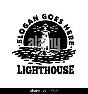 Lighthouse Logo Design-Vorlage. Vektorgrafik. Stock Vektor