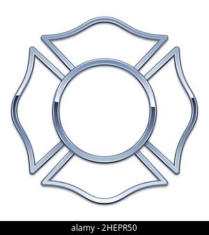Leere Feuerwehr Logo Basis silbernen Chrom Trimm Vektor isoliert auf weißem Hintergrund Stock Vektor
