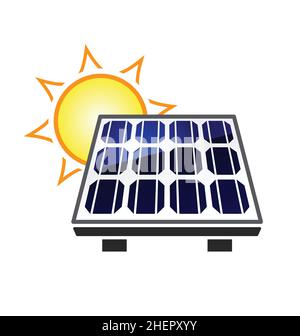 Einfacher Solar Panel Symbol Symbol Energie Infografik Vektor isoliert auf weißem Hintergrund Stock Vektor
