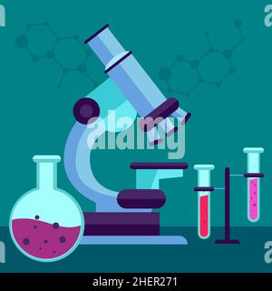 Flache nationale Wissenschaft Tag Illustration Vektor-Illustration. Stock Vektor