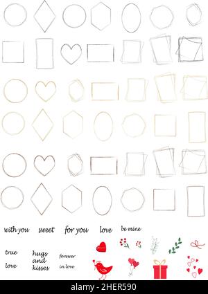 Set mit dekorativen geometrischen Rahmen. Vektorgrafik. Stock Vektor