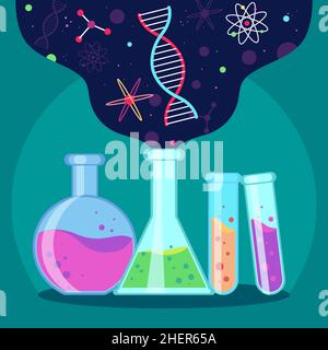 Flache nationale Wissenschaft Tag Illustration Vektor-Illustration. Stock Vektor