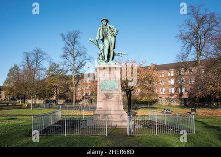 Statue des schottischen Nationaldichters Robert Burns in Fountain Gardens Paisley Scotland Stockfoto