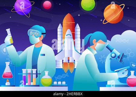 Gradient National Science Day Illustration Vektor-Illustration. Stock Vektor