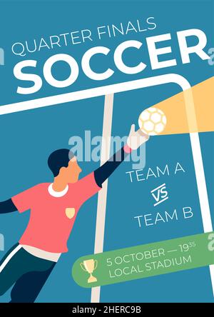 Flyer zum Fußballspiel. Championship Game Poster Vorlage Stock Vektor