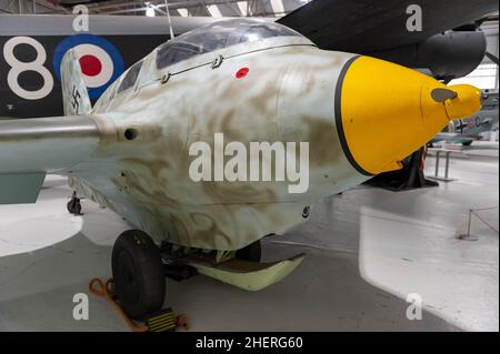 Messerschmitt Me 163B-1a Komet bei RAF Cosford Stockfoto