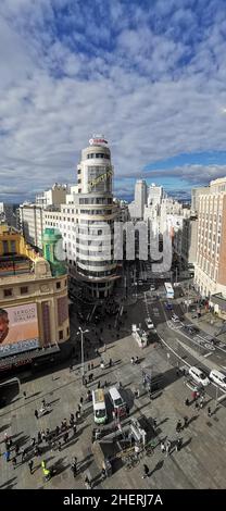 Edificio Capitol, Gran Via Madrid Stockfoto