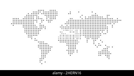 Gepunktete Sterne, abstrakte Weltkarte. Vektorgrafik für Rohware isoliert Stock Vektor