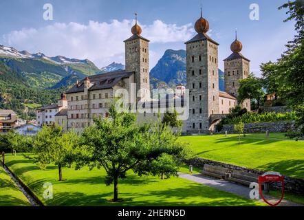 Stockalper Palast in der Altstadt, Brig, Rhonetal, Kanton Wallis, Schweiz Stockfoto