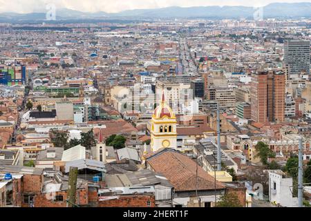 Stadtbild der La Candelaria, Zentrum von Bogota, der Hauptstadt von Kolumbien, Südamerika. Stockfoto