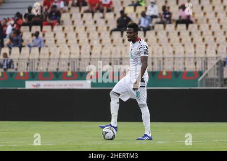 YAOUNDE, KAMERUN - 09. JANUAR: Daniel Amartey aus Ghana während des Afrika-Cup der Nationen Gruppe C 2021-Spiels zwischen Marokko und Ghana im Stade Ahmadou Stockfoto