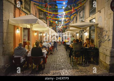 Altstadt, Gastronomie, Bairro Alto, Lissabon, Portugal Stockfoto