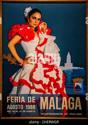 Gemälde für ein Plakat für die Feria, Museo Revello de Toro, Malaga, Andalusien, Spanien Stockfoto