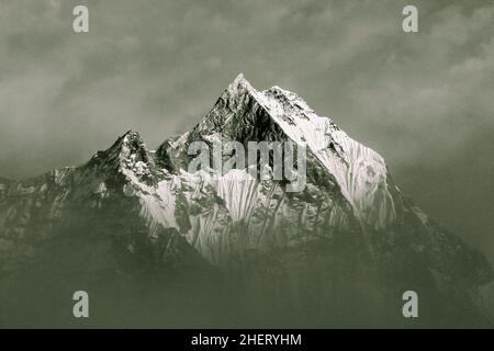 Sternenhimmel über Machhepuchare und Annapurna Base Camp - Nepal, Himalaya Stockfoto