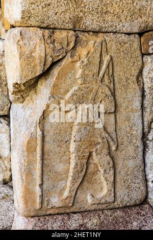 Nisantepe mit Hieroglyphen, Hattusha, alte Hauptstadt der Hethiter, Türkei, Hattusha, Türkei Stockfoto