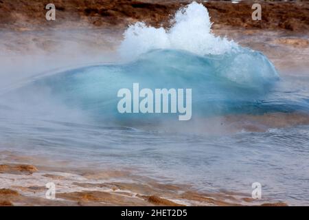 Geyser Strokkur, Geyser, Island, Haukadalur, Island Stockfoto