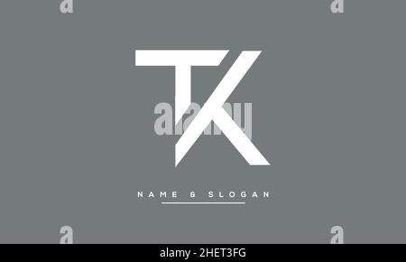 KT, TK, K, T Buchstaben Abstraktes Logo Monogramm Stock Vektor