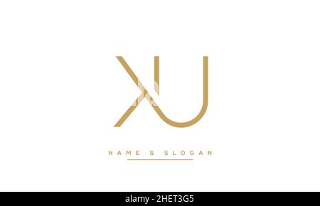 KU, UK, K, U Letters Abstraktes Logo Monogramm Stock Vektor