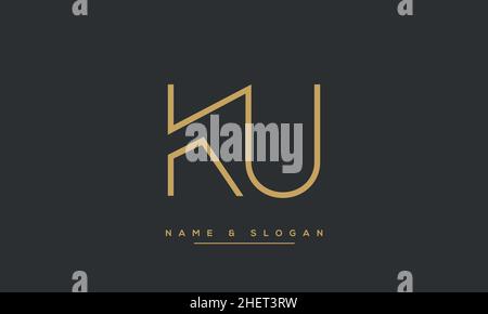 KU, UK, K, U Letters Abstraktes Logo Monogramm Stock Vektor