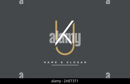 KU, UK, K, U Letters Abstraktes Logo Monogramm Stock Vektor