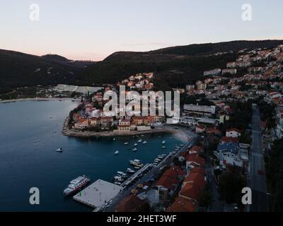 Luftpanorama von Rabac, Istrien, Kroatien Stockfoto