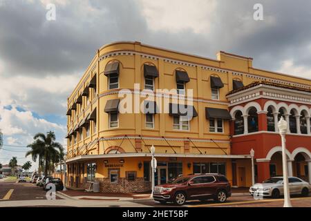 Fort Myers Downtown. Ft. Myers, ist der Sitz und das Handelszentrum von Lee County, Florida, USA Stockfoto