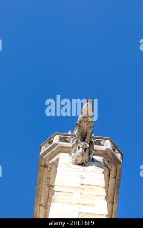Wasserspeier am Regensburger Dom St. Peter, Deutschland an einem schönen Sommertag Stockfoto
