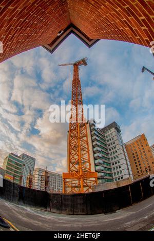 Neues Gebäude wird errichtet, East Croydon, Surrey, Großbritannien Stockfoto