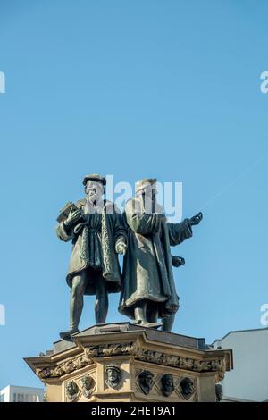 Gutenberg-Gedenkskulptur in Frankfurt am Main Stockfoto