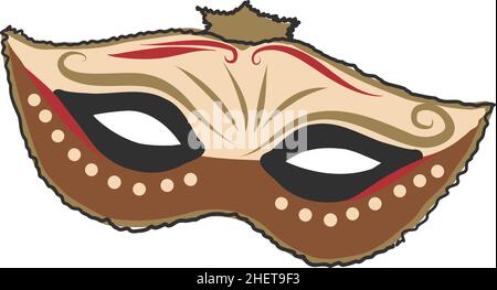 Italienische Karneval Gesichtsmaske Doodle Vektor. Traditionelle venezianische oder Mardi Gras Karneval, Urlaub Maskerade, kostümierte Party Dressing Teil Illustration. Stock Vektor