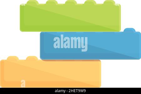 Holz Ziegel Spiel Symbol Cartoon Vektor. Holzhaus. Spielzeug Formen Stock Vektor