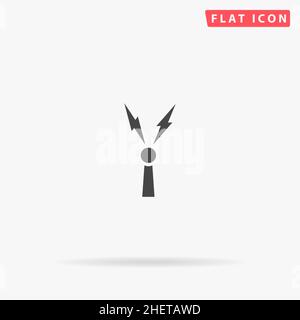 Flaches Vektorsymbol „Blitzableiter“. Handgezeichnete Design-Illustrationen. Stock Vektor