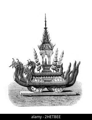 Buddha’s Triumph Car, Line Illlustration from Central Africa, Japan and Fiji, veröffentlicht 1882 von Hodder & Stoughton, London Stockfoto
