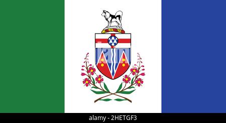 Offizielle aktuelle Vektorflagge des kanadischen Territoriums YUKON, KANADA Stock Vektor