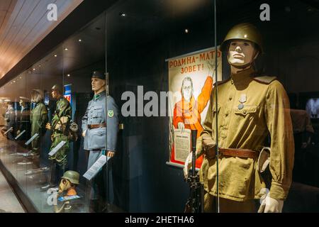 Ausstellung in den Militärmuseen Manege auf der Festungsinsel Suomenlinna Stockfoto