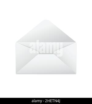 Einfache offene Mail Valentinstag Liebesbrief Umschlag mit Liebe Herz Symbol Vektor isoliert auf weißem Hintergrund Stock Vektor