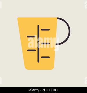 Messbecher, Vektorfarbe des Bechers, flaches Symbol. Küchengerät. Graph Symbol für Kochen Website-Design, Logo, App, UI Stock Vektor