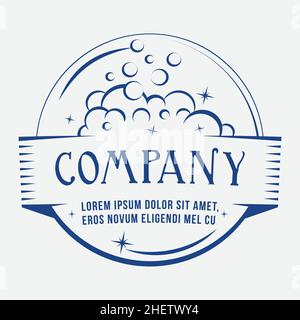 Wash-Logo. Vektor und Illustration. T-Shirt-Design. seifenblasen-Design. Stock Vektor