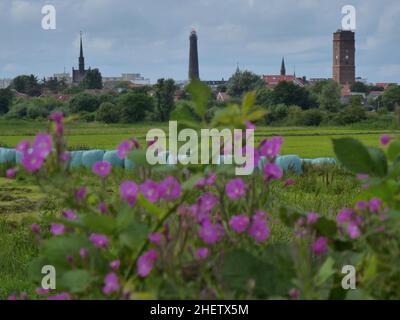 Skyline der Stadt Borkum Stockfoto