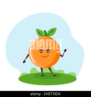 Lustiger orangefarbener Charakter. Vektor-Illustration im Cartoon-Stil für Kinder. Stock Vektor