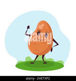 Witziger Kartoffelcharakter. Vektor-Illustration im Cartoon-Stil für Kinder. Stock Vektor