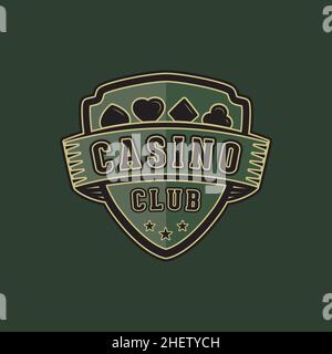 Casino-Logo. Vektor und Illustration. Casino Schild Vintage Design Logo Vorlage. Stock Vektor