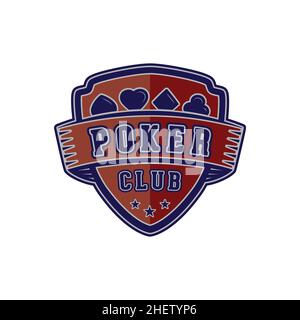 Poker-Logo. Vektor und Illustration. Poker Schild Vintage Design Logo Vorlage. Stock Vektor