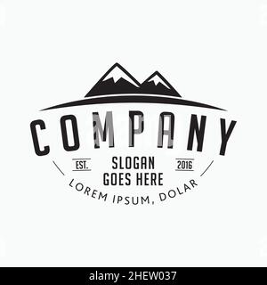 Logo von Mountain Company. Vektor und Illustrationen. Stock Vektor