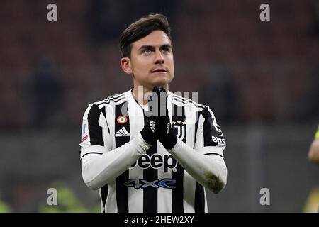 Mailand, Italien. 12th Januar 2022. Paulo Dybala vom FC Juventus beim italienischen Supercup-Finale zwischen dem FC Internazionale und dem FC Juventus im Stadion San Siro in Mailand (Italien), 12th. Januar 2022. Foto Andrea Staccioli/Insidefoto Kredit: Insidefoto srl/Alamy Live News Stockfoto