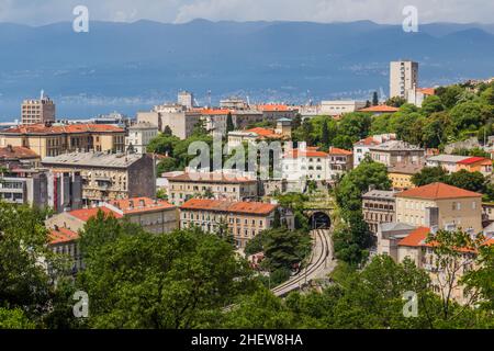 Blick auf die Skyline von Rijeka, Kroatien Stockfoto